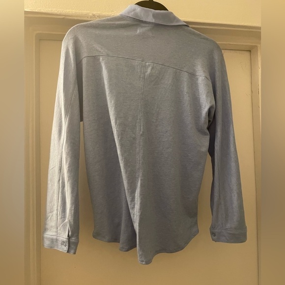 Old Navy Blue button down tie up too size L - Picture 6 of 7